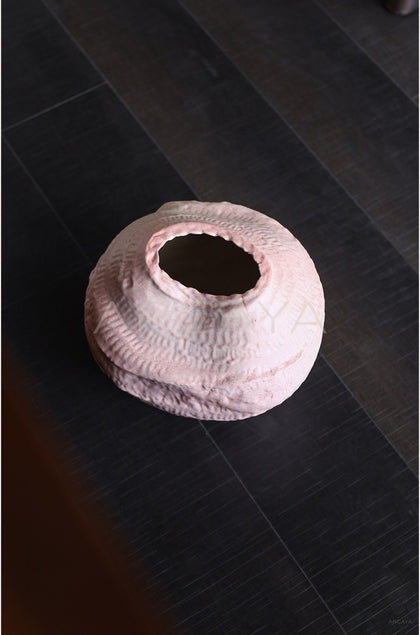 Wabi Sabi Pink Sand Textured Ceramic Vase - scene