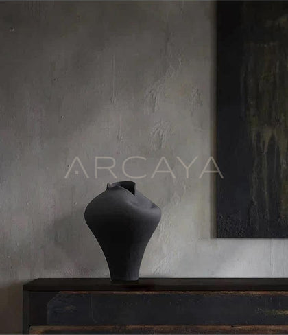 Black Jingdezhen Large Ceramic Jar Vase - scene