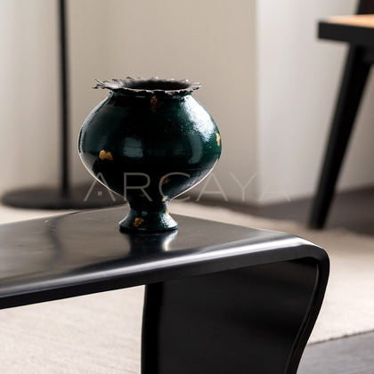 Dadan Dark Green Gilded Ceramic Vase - main
