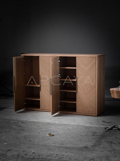 White Oak Sideboard Storage Cabinet - scene