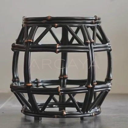 Round Bamboo Drum Stool - detail