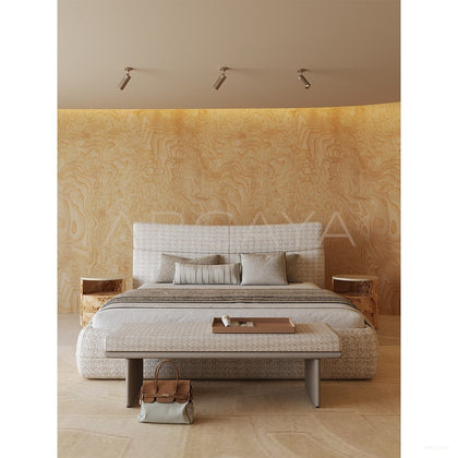 Plaid Cotton Linen Bed - scene