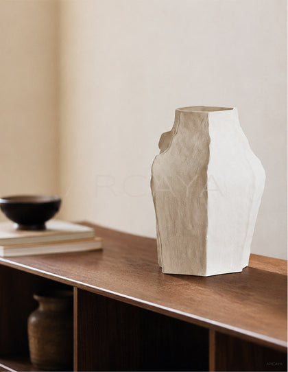 Wabi Sabi Textured Plain White Vase Entryway - scene