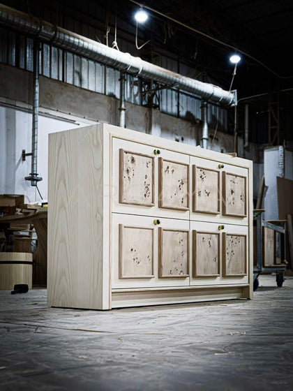 Mid Century Storage Cabinet Unfinished - scene