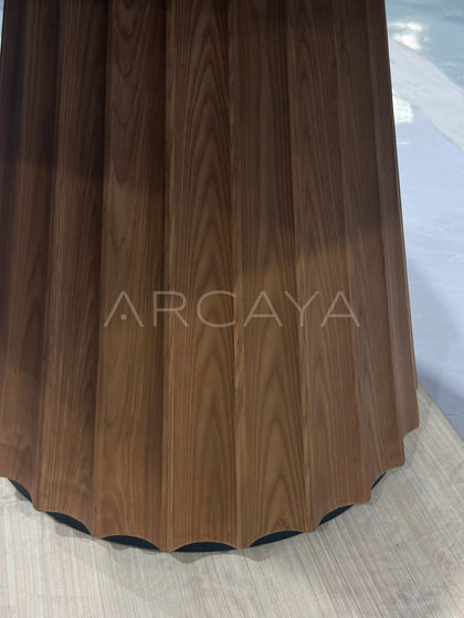 Mid Century Solid Wood Round Dining Table - detail