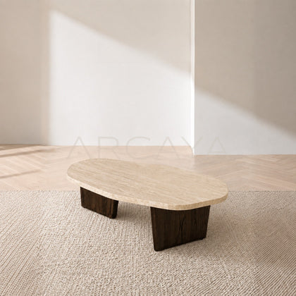 Cream Style Travertine Coffee Table - main