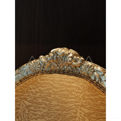 Silver Leaf Hand Carved Animal Print Chair - scene