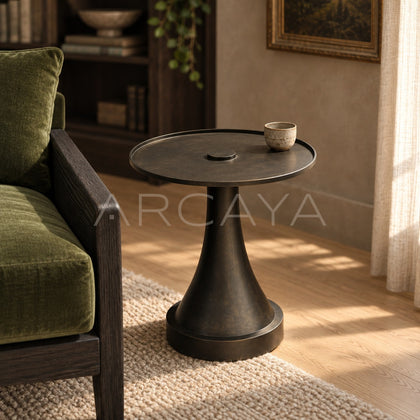 Forged Brass Small Side Table - scene