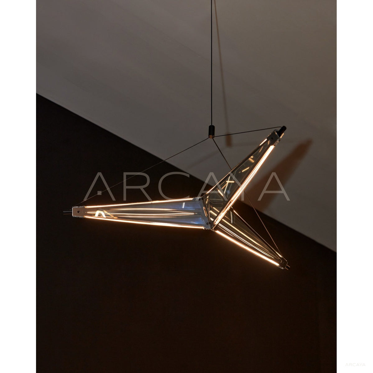 Triangular Prism Frame Pendant Light 80724 in detail