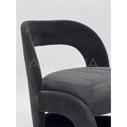 Ring Pleated Suede Art Lounge Chair - scene