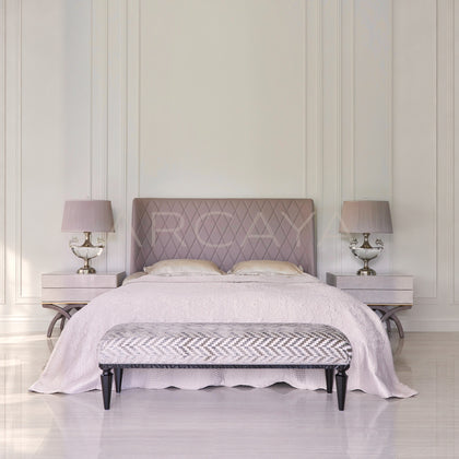 Modern Vintage Leather Bed And Nightstand - main