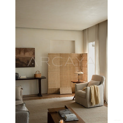 Handwoven Rattan Folding Screen - scene