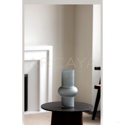 Mist Grey Frosted Gourd Glass Vase - scene