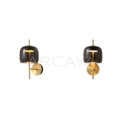 Smoked Glass Bell Wall Light 80532 - scene