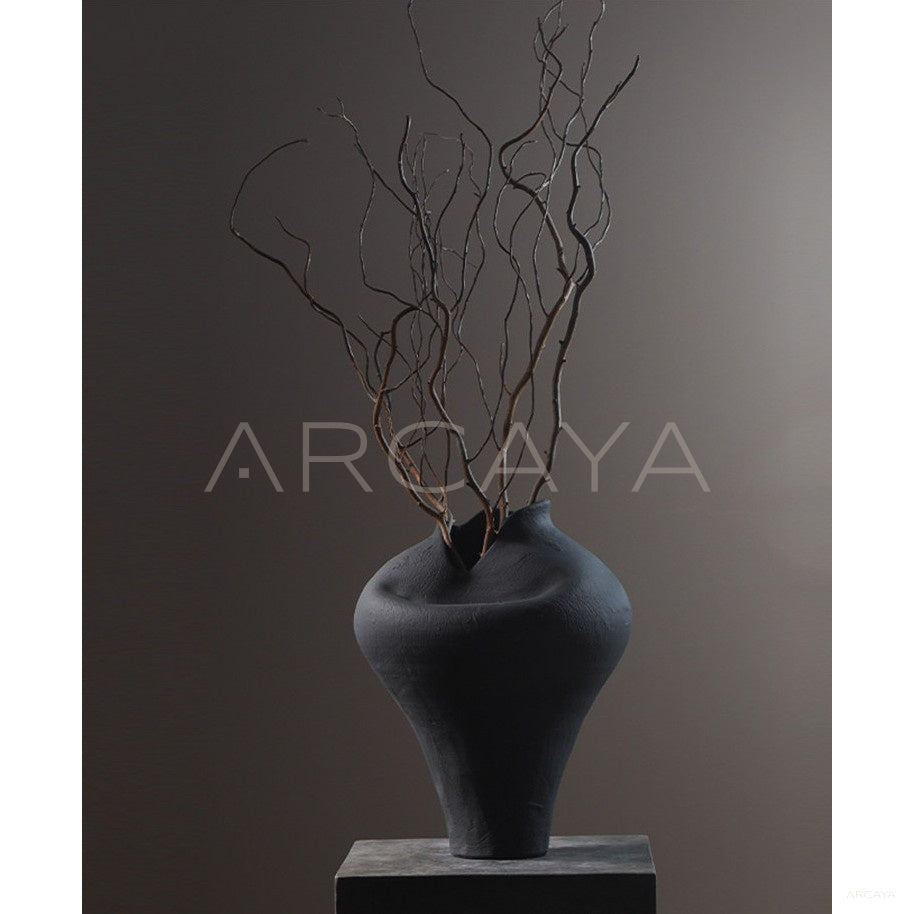 Black Jingdezhen Large Ceramic Jar Vase in detail