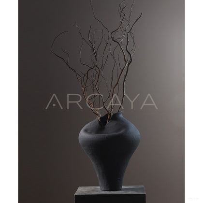 Black Jingdezhen Large Ceramic Jar Vase - scene