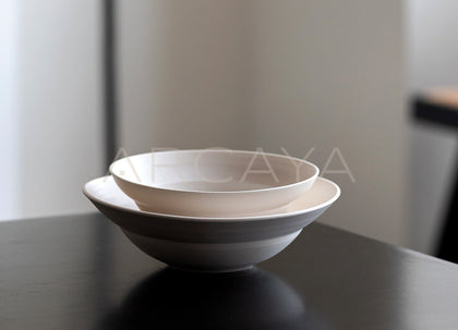 Amu Collab Plain White Soup Bowl - scene