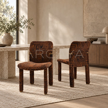 Geometric Pattern Dining Chair - scene