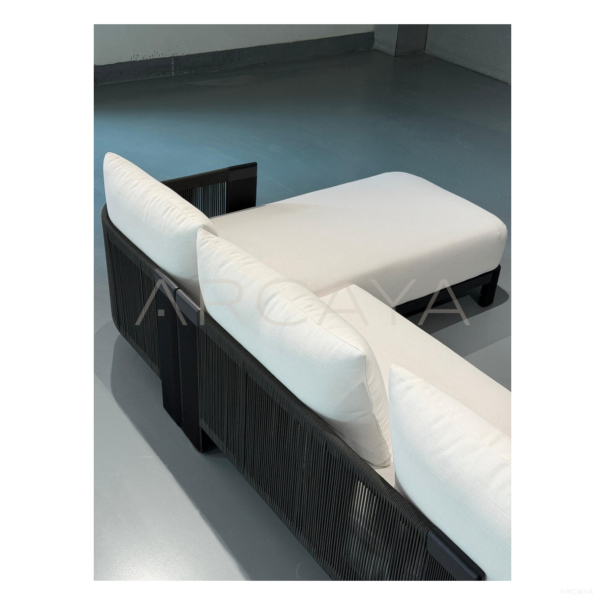 Striata Black White Outdoor Chair in detail