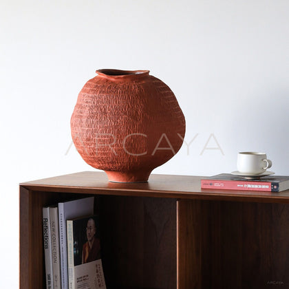 Red Ceramic Wedding Vase - main