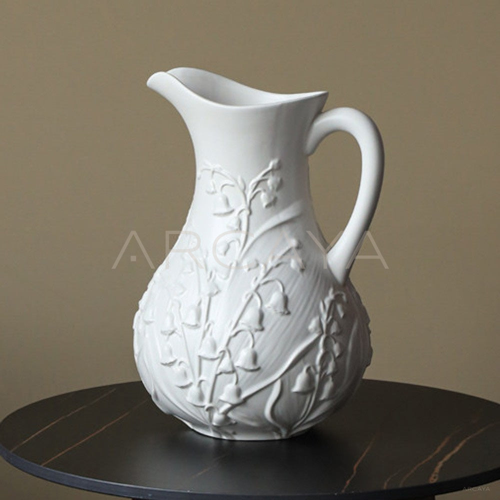 Relief Lily Of The Valley Ceramic Vase - main