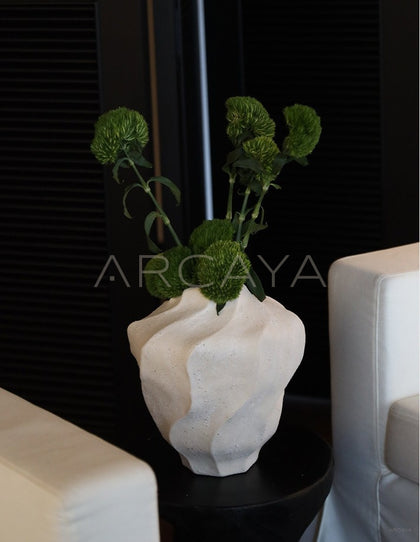 Handmade Pleated Round Belly Art Vase - scene