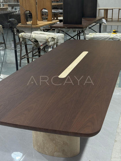 Black Walnut Solid Wood Long Table - detail