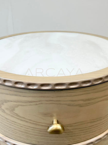 Marble Solid Wood Nightstand - detail