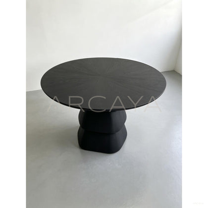 Oak Sculptural Dining Table - scene