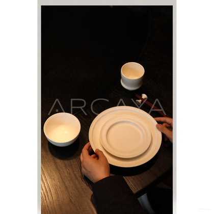 Rongbai Collab White Porcelain Four Person Set - scene