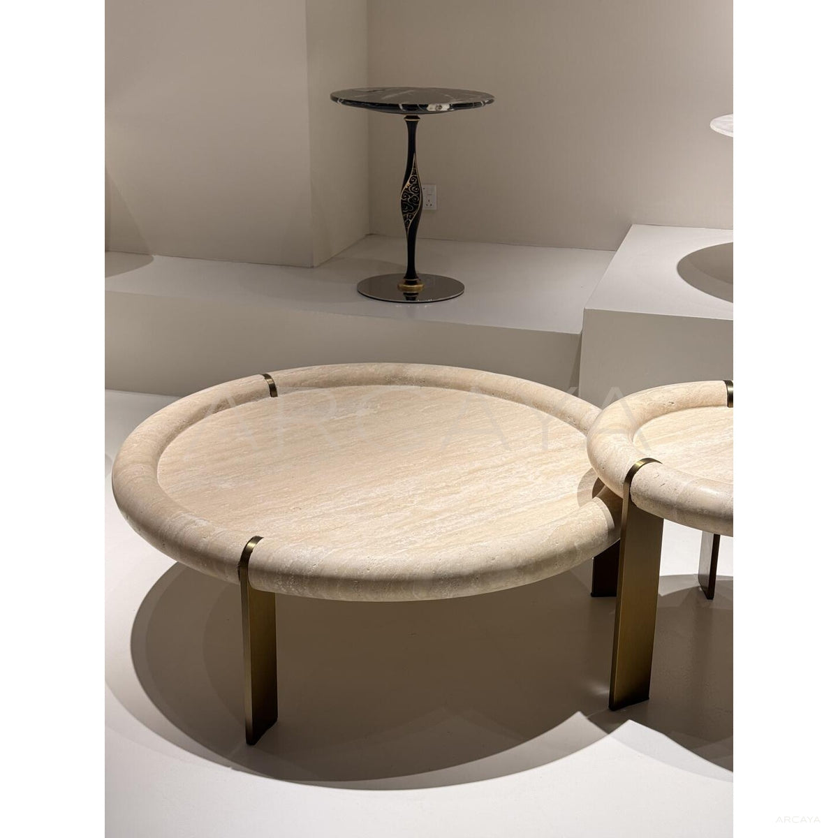 Travertine Coffee Table in detail