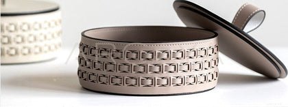 Hollow Leather Lidded Jewelry Box - scene