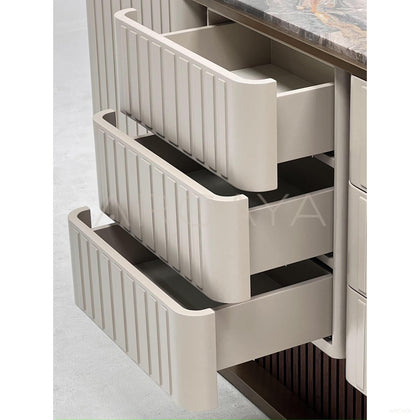 Italian Stone Vertical Stripe Sideboard - scene