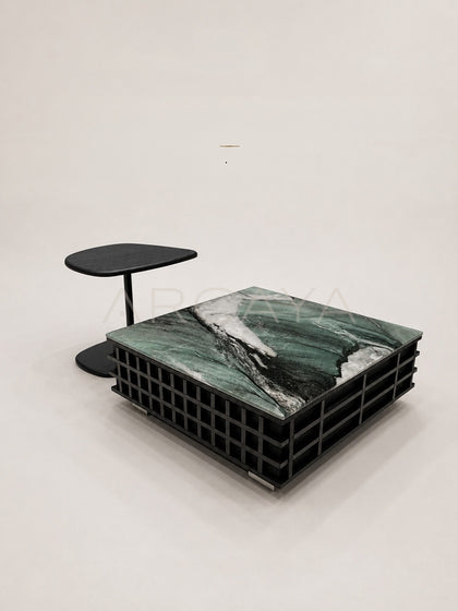 Daze Patek Jade Stone Grid Coffee Table - scene