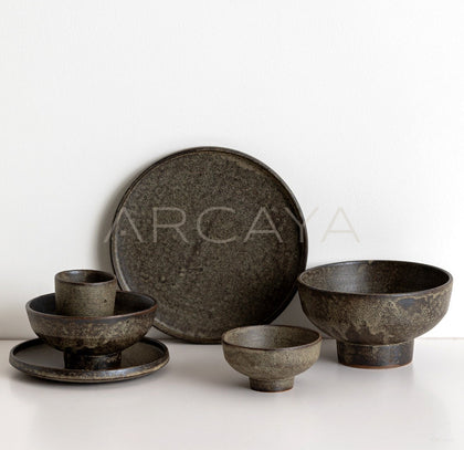 Vintage Textured Ceramic Tableware Set - scene
