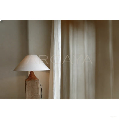 Reclaimed Wood Linen Floor Lamp - scene