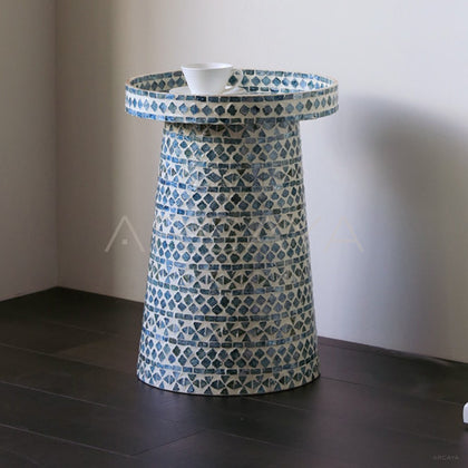 Niche Shell Inlay Mobile Side Table - main