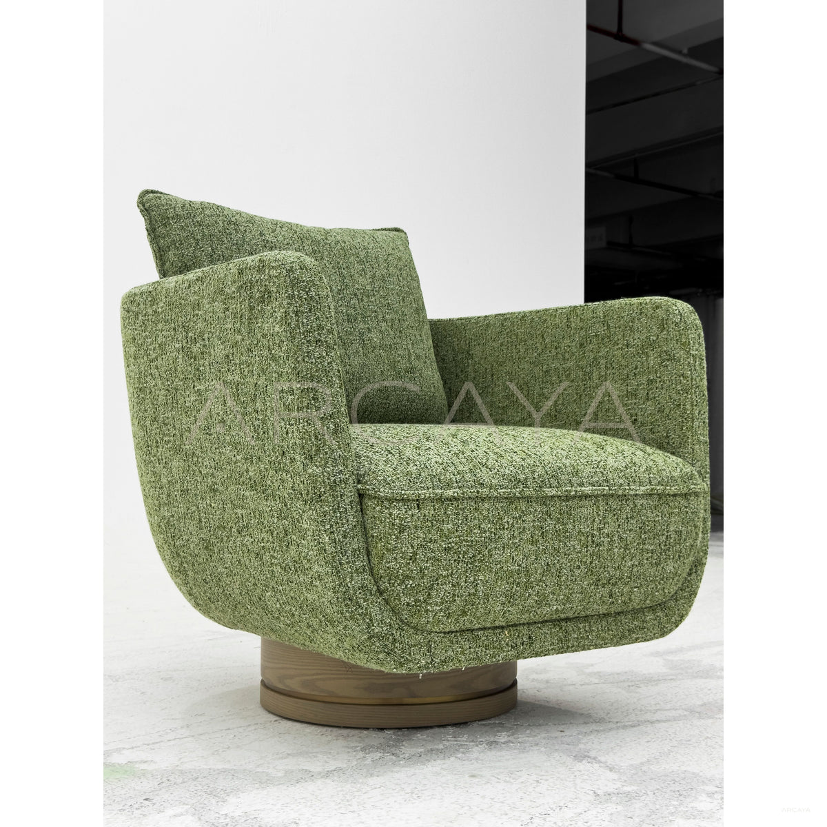 Matcha Green Swivel Lounge Chair in detail