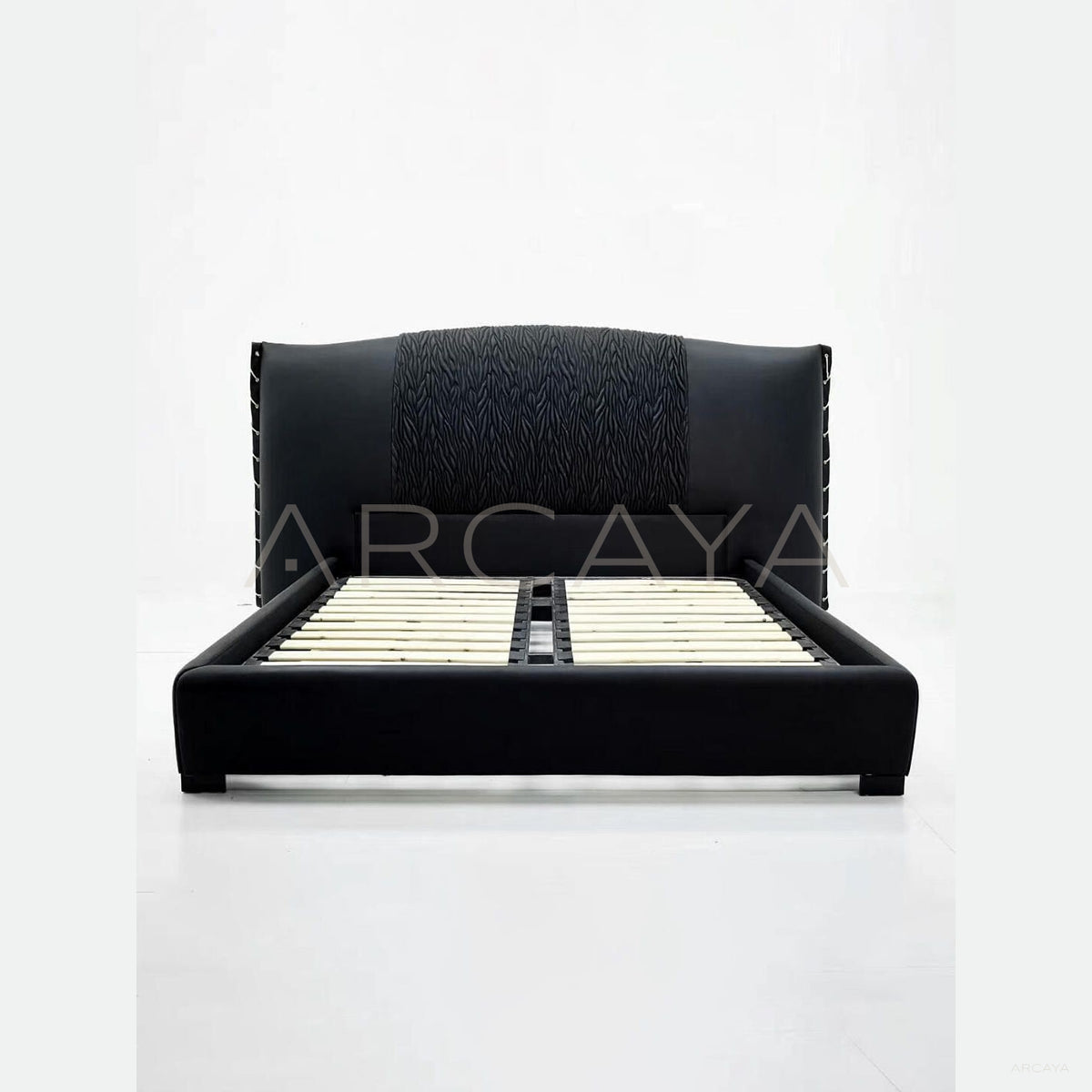Black Italian Style Bed in detail