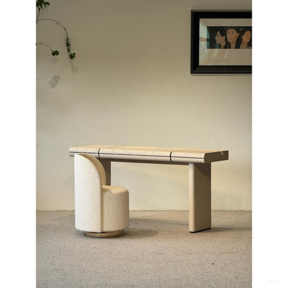 Minimalist Wraparound Desk Vanity - scene