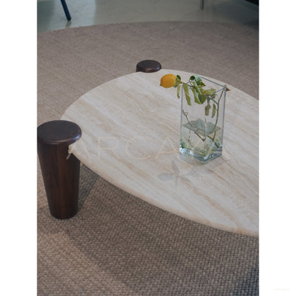 Dio Travertine Island Coffee Table - scene