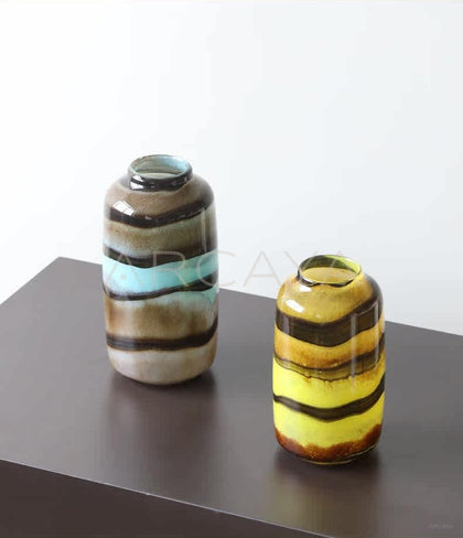 Colorful Glazed Glass Narrow Mouth Vase - scene