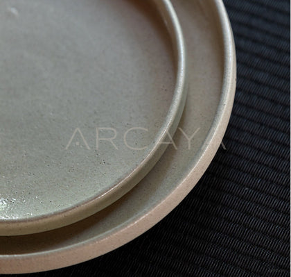 Vintage Plain Sand Cream Stoneware Tableware - scene