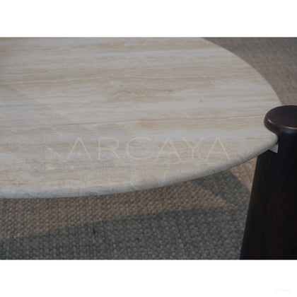 Dio Travertine Island Coffee Table - scene