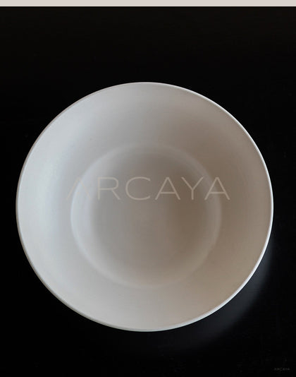 Amu Collab Cream Shallow Ceramic Bowl - scene