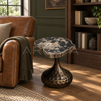 Petrified Wood Wabi Sabi Side Table - main