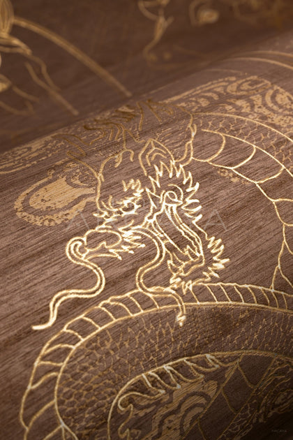 Gilded Carved Wallpaper Folding Screen - scene