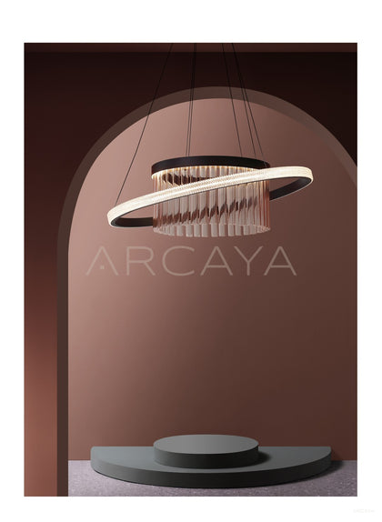 Crystal Tilted Ring Pendant Light 23016 - scene