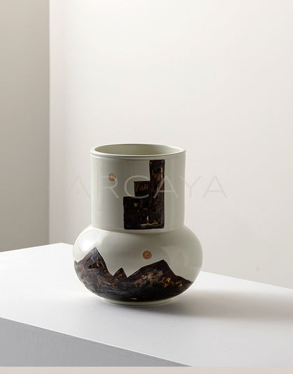 Hand Painted Ceramic Vase Entryway - scene