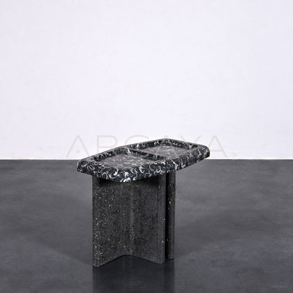 Fossil Pattern Stone Side Table - main